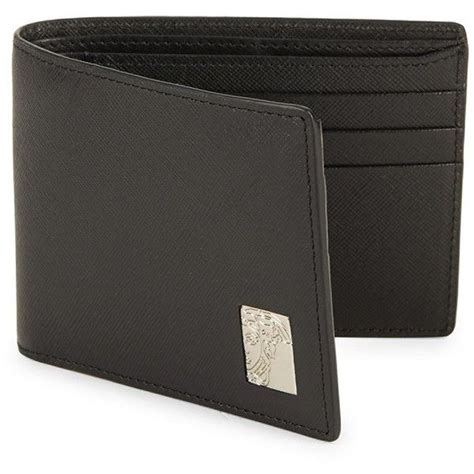 versace leather bifold card case|Versace wallets for men.